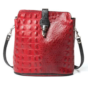 Red Crossbody Leather Essentials Bag
